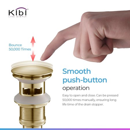 Kibi Cubic Single Handle Bathroom Vanity Sink Faucet with Pop Up Drain C-KBF1002BG-KPW100BG